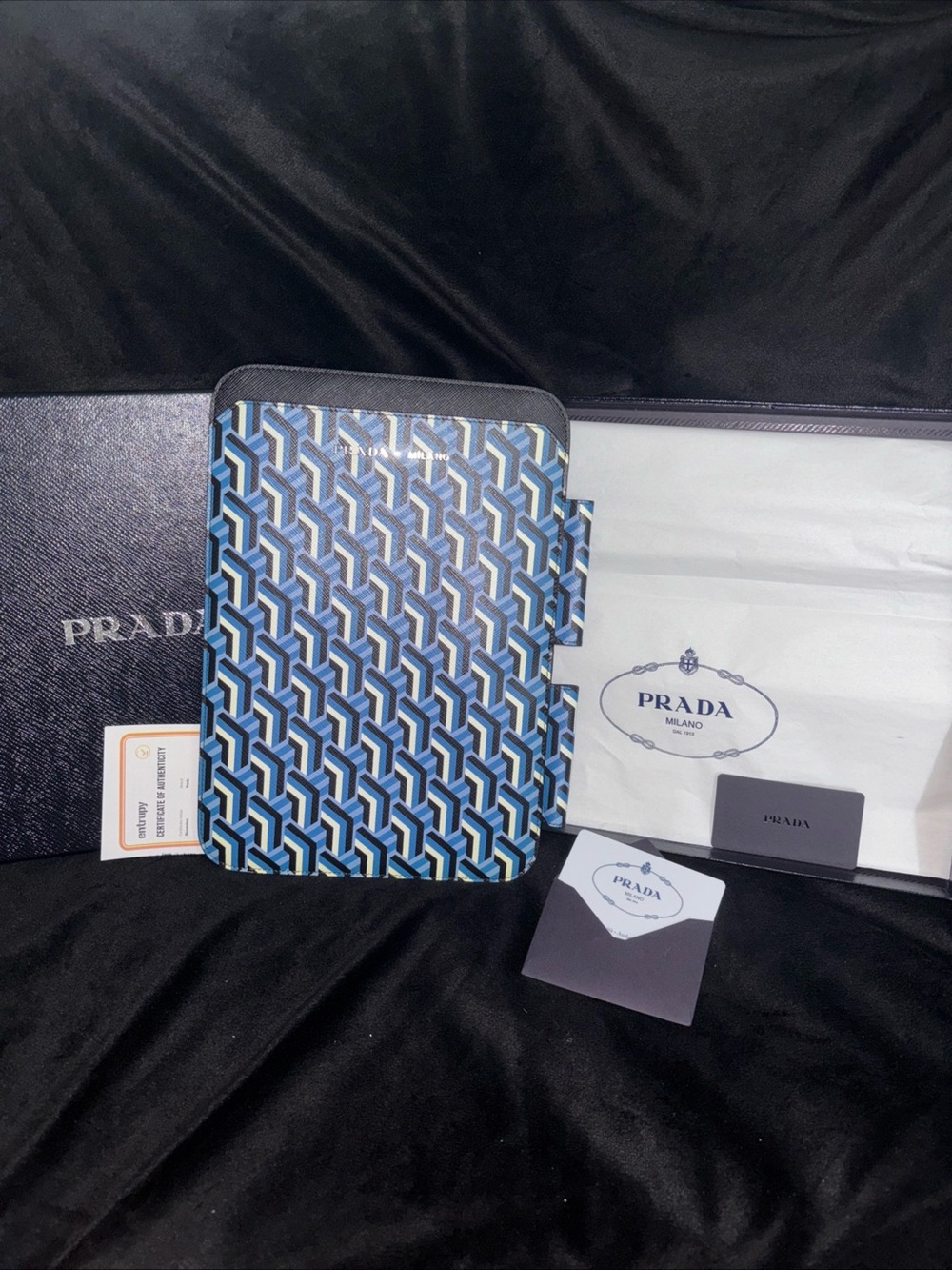 New Prada tablet case  geometric saffiano twist design- all inclusive